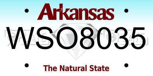 WSO8035 Arkansas License Plate