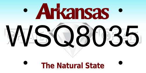 WSQ8035 Arkansas License Plate
