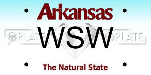 WSW Arkansas License Plate