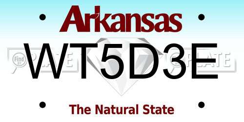 WT5D3E Arkansas License Plate