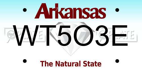 WT5O3E Arkansas License Plate