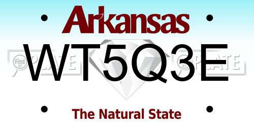 WT5Q3E Arkansas License Plate