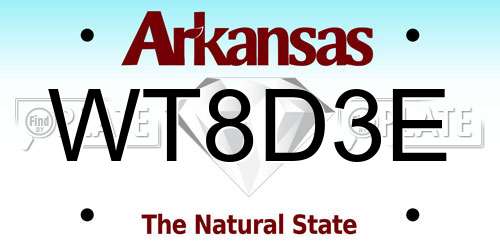 WT8D3E Arkansas License Plate