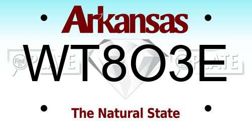 WT8O3E Arkansas License Plate