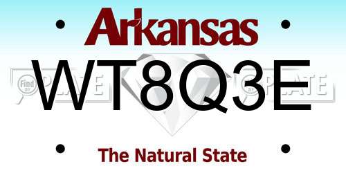WT8Q3E Arkansas License Plate