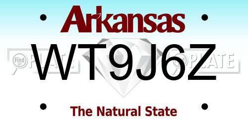 WT9J6Z Arkansas License Plate