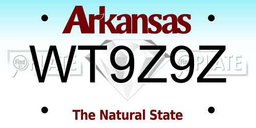 WT9Z9Z Arkansas License Plate