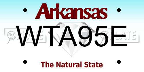 WTA95E Arkansas License Plate
