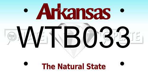 WTB033 Arkansas License Plate