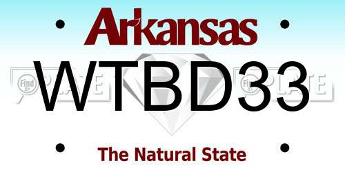 WTBD33 Arkansas License Plate