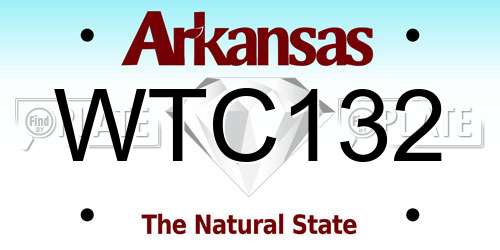 WTC132 Arkansas License Plate