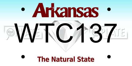 WTC137 Arkansas License Plate