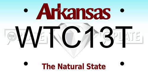 WTC13T Arkansas License Plate