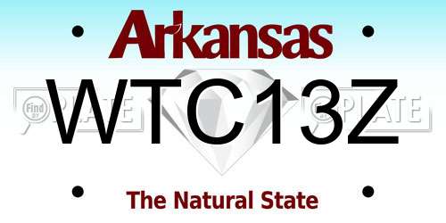 WTC13Z Arkansas License Plate
