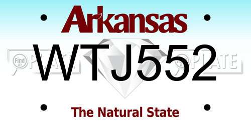 WTJ552 Arkansas License Plate