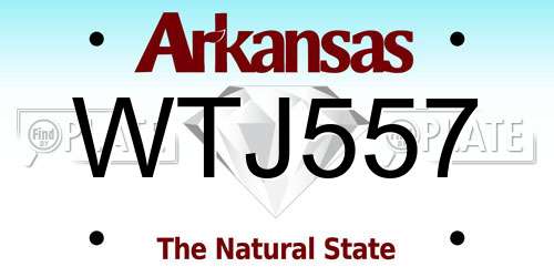 WTJ557 Arkansas License Plate