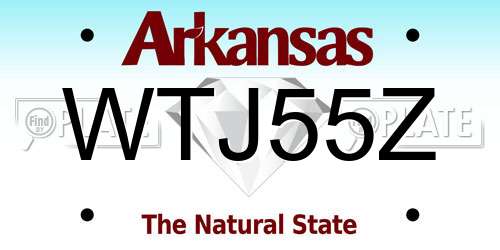 WTJ55Z Arkansas License Plate