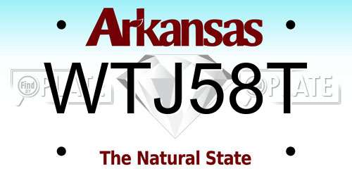 WTJ58T Arkansas License Plate
