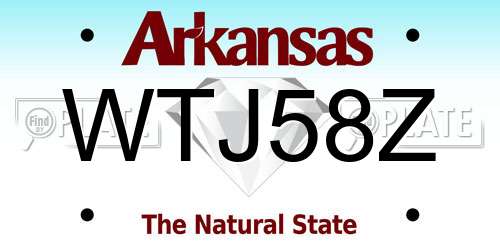 WTJ58Z Arkansas License Plate