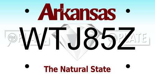 WTJ85Z Arkansas License Plate