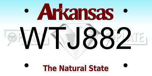 WTJ882 Arkansas License Plate