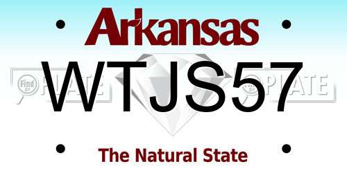 WTJS57 Arkansas License Plate