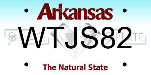 WTJS82 Arkansas License Plate
