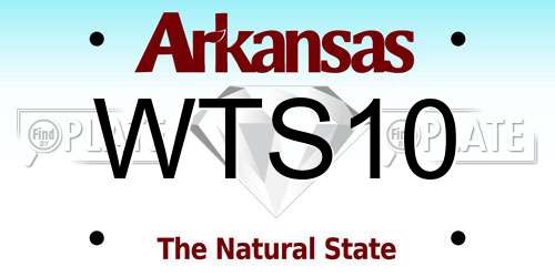 WTS10 Arkansas License Plate