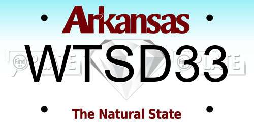 WTSD33 Arkansas License Plate