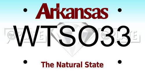 WTSO33 Arkansas License Plate