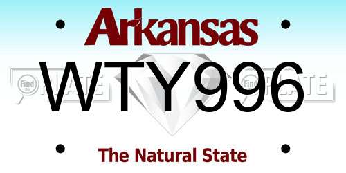 WTY996 Arkansas License Plate