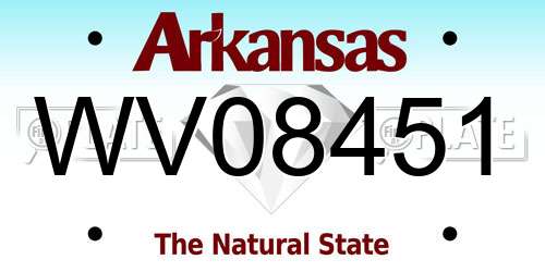 WV08451 Arkansas License Plate