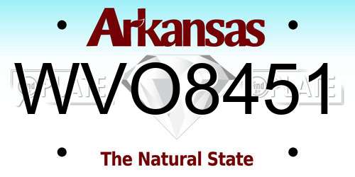 WVO8451 Arkansas License Plate