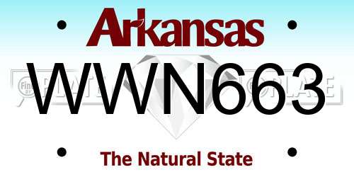 WWN663 Arkansas License Plate