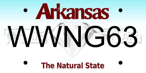 WWNG63 Arkansas License Plate