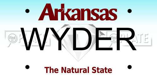 WYDER Arkansas License Plate