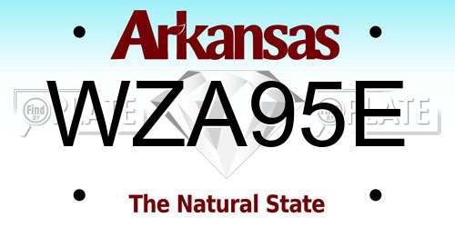 WZA95E Arkansas License Plate