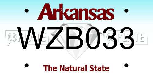 WZB033 Arkansas License Plate