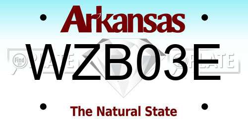 WZB03E Arkansas License Plate