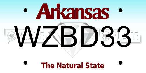 WZBD33 Arkansas License Plate