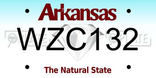 WZC132 Arkansas License Plate