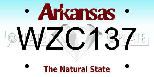 WZC137 Arkansas License Plate