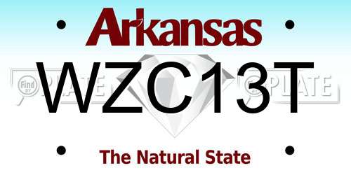 WZC13T Arkansas License Plate