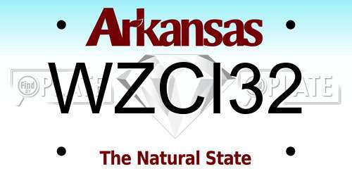 WZCI32 Arkansas License Plate