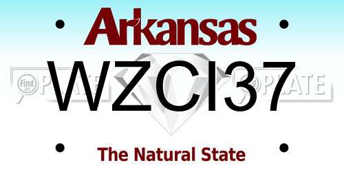 WZCI37 Arkansas License Plate