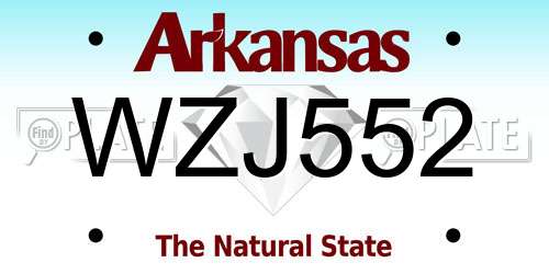 WZJ552 Arkansas License Plate