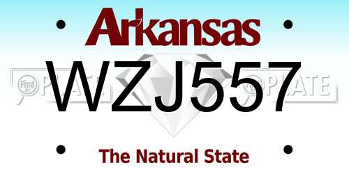 WZJ557 Arkansas License Plate