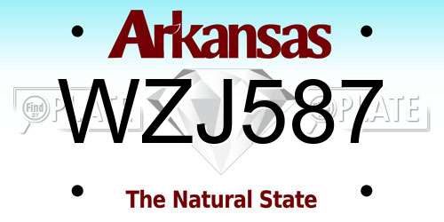WZJ587 Arkansas License Plate