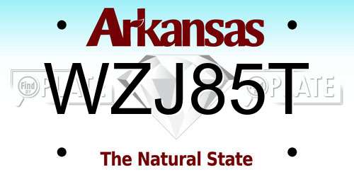 WZJ85T Arkansas License Plate