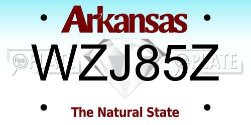 WZJ85Z Arkansas License Plate